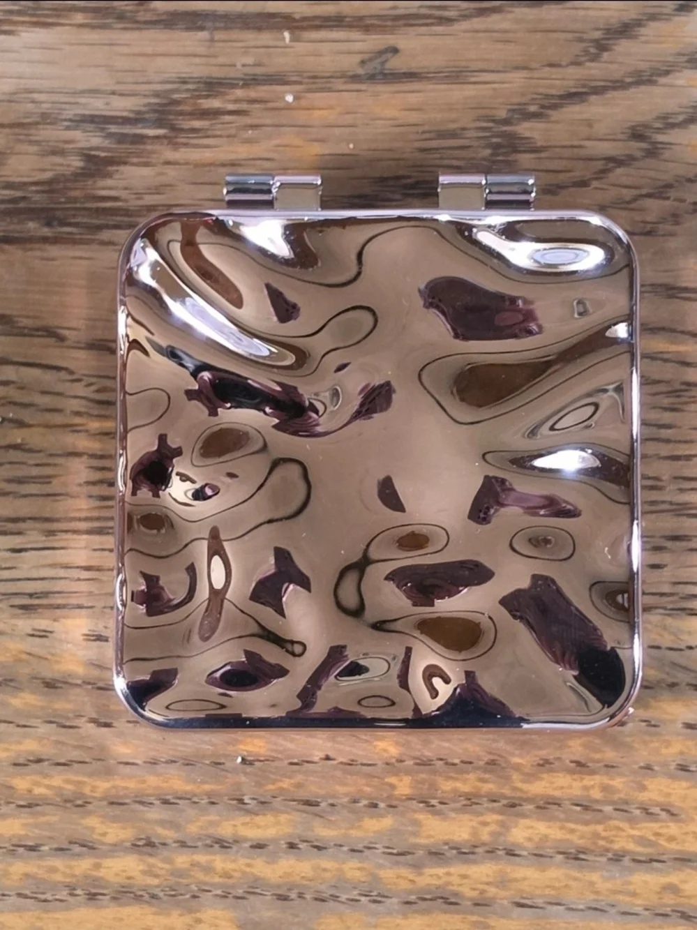 Electroplated Foldable Compact Mirror in Rose Gold/Pink BNIB